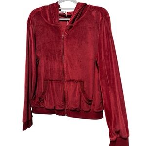 Women's Burgundy-Red Velour Jacket
